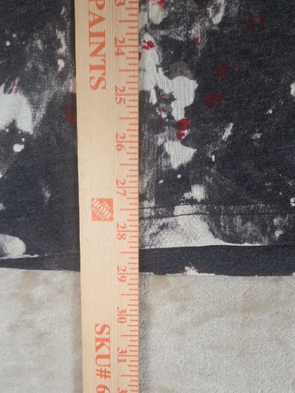 Graphic Horror Panel Tie-Dye Tee in Black, White & Red - Picture 3 of 5